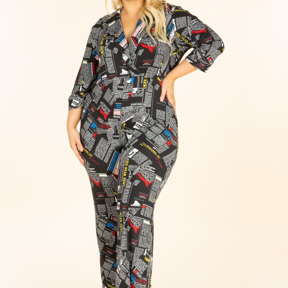 Plus Size Suit Look Jumpsuit